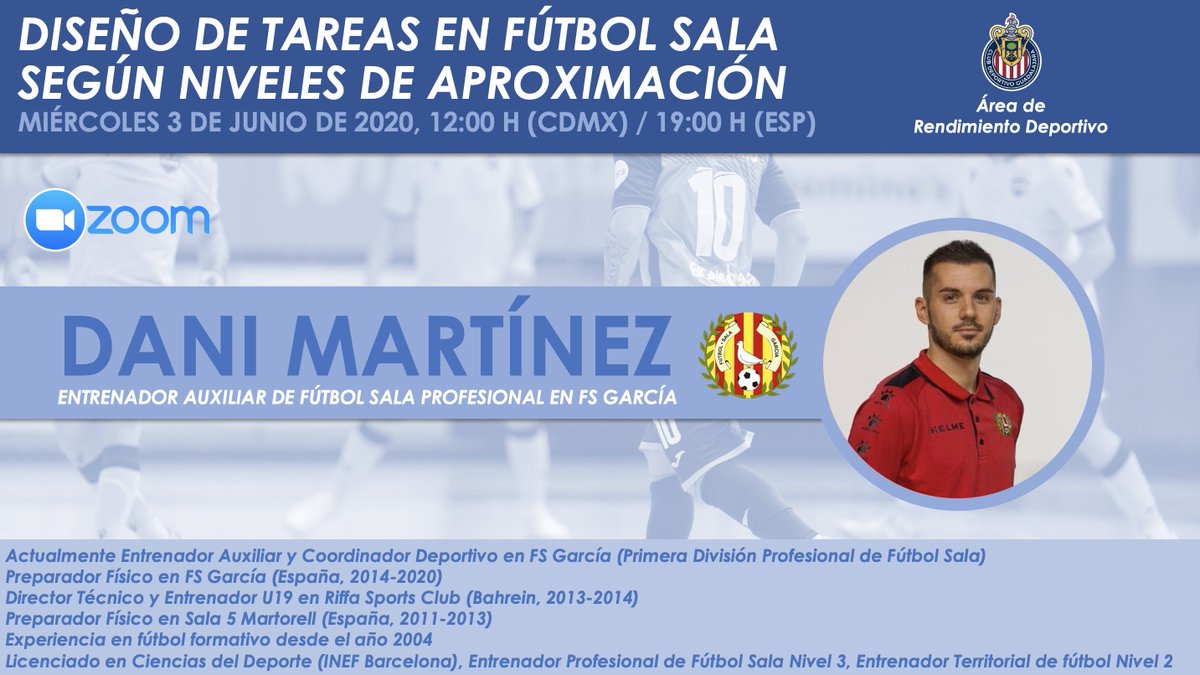 Gerard_Pinies's tweet photo. Desde el #ARDChivas, tenemos el placer de recibir a @MartinezDani_, especialista en fútbol sala en @fsalagarcia, quien nos hablará de las tareas de entrenamiento y su experiencia como profesional. https://t.co/i152xJhBbx