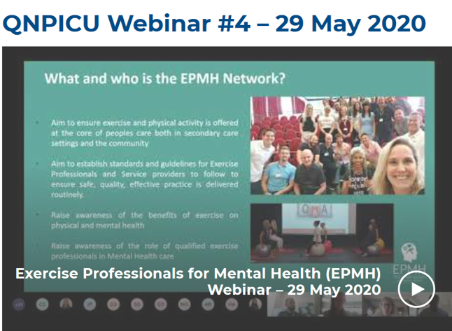 EPMH_Network's tweet photo. If you missed the webinar we hosted with @rcpsychCCQI on the role &amp; importance of #physicalactivity on peoples #Wellbeing in #Securesettings &amp; #PICU especially with the extra challenges during Covid-19, you can now view this online https://t.co/boMMBrSwS4 https://t.co/HwozQzc1vp