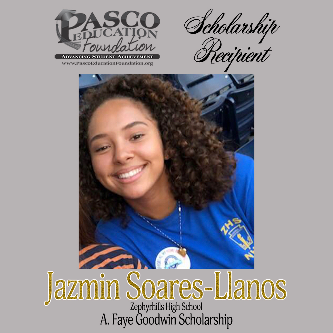2020 Scholarship Recipient! 🎓 Congratulations to Jazmin Soares-Llanos from Zephyrhills High School for receiving the A. Faye Goodwin Scholarship. 🏅 <a href="/zhs_2020/">Zephyrhills Class of 2020</a> #2020PEFScholarships #PascoProud View her bio and all of our recipients here: ow.ly/7x9G50zXKva