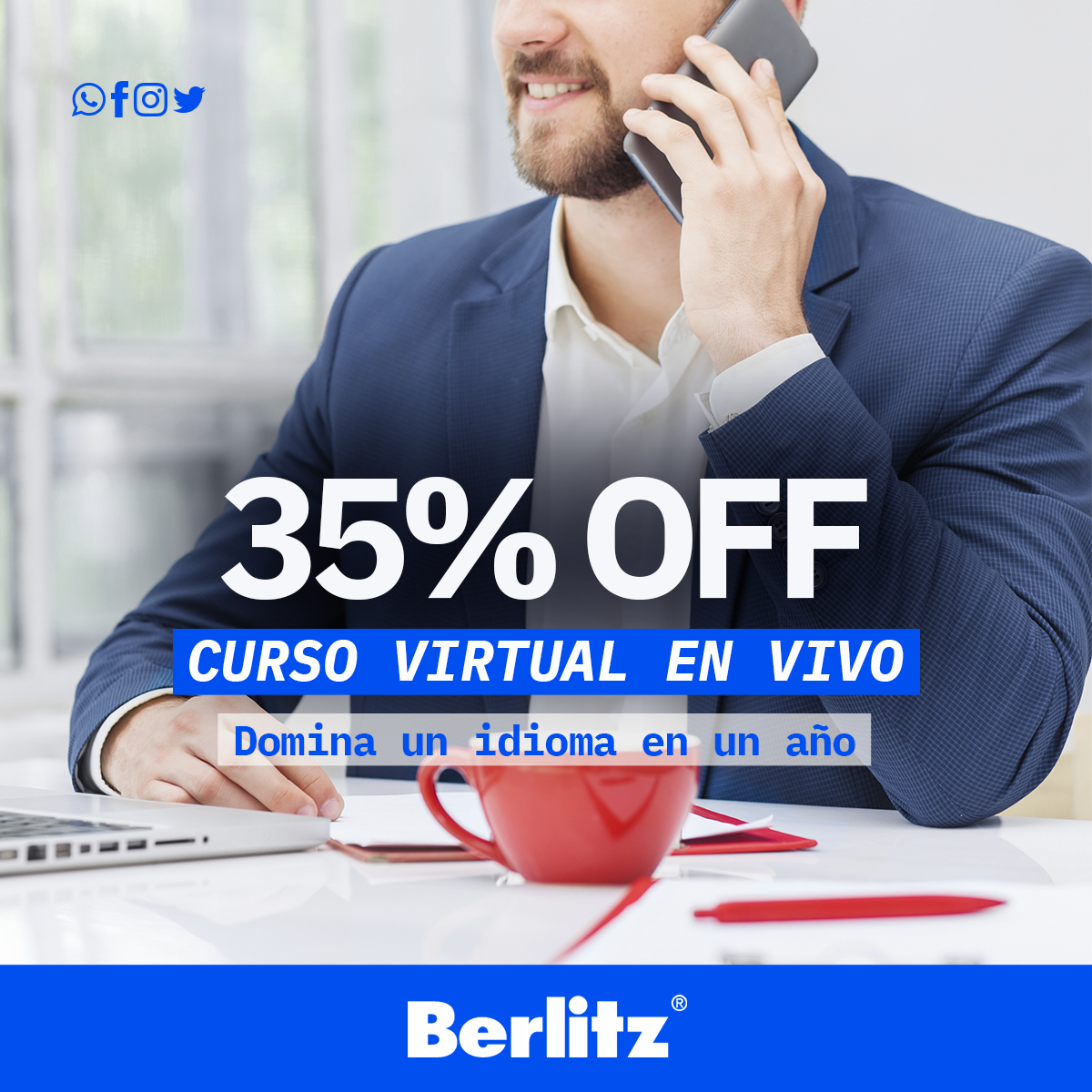 BerlitzTijuana's tweet photo. 🔹30% DE DESCUENTO
¡Aprovecha la oferta que tenemos en cursos virtuales con profesores en vivo y aprende un nuevo idioma!

Más detalles:
☎️ 664 634 3814

#Berlitz #Saltillo #Promoción #CursoVirtual #AprendeIdiomas #StayHome #StayHomeAndLearn https://t.co/vkKmW5p49D