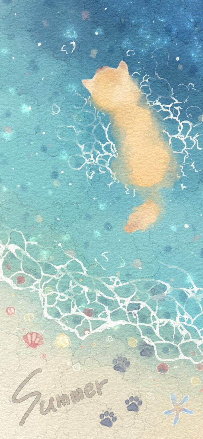 はれた 夏のイラストが描きたくて 海と犬 ２サイズご用意しております 加工 編集 使用報告不要です フリーイラスト フリー背景 夏 イラスト はれたのフリーイラスト これからちょこちょこフリーイラスト描けたらいいな と思うので