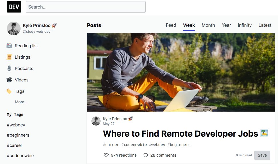 kylepdotco's tweet image. I wasn't expecting to have the top article for the week on @ThePracticalDev - thank you ❤️
You can read it here: dev.to/study_web_dev/…
