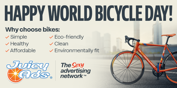 At JuicyAds we celebrate everything sustainable and environmentally friendly, therefore, we LOVE bikes<a href="/tag/climatechange"class="tags"><span>#climatechange</span></a><a href="/tag/savetheplanet"class="tags"><span>#savetheplanet</span></a><a href="/tag/keepitjuicy"class="tags"><span>#keepitjuicy</span></a>