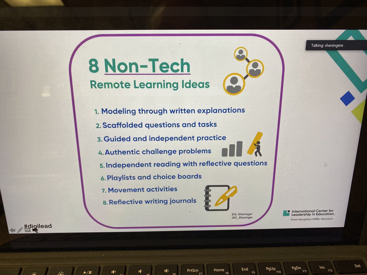 Love these non-tech suggestions for remote learning in <a href="/E_Sheninger/">Eric Sheninger</a>’s session about protecting kids during remote learning. #ccosa2020 #oklaed <a href="/CCOSA/">CCOSA</a> <a href="/OAESP1/">OAESP</a>