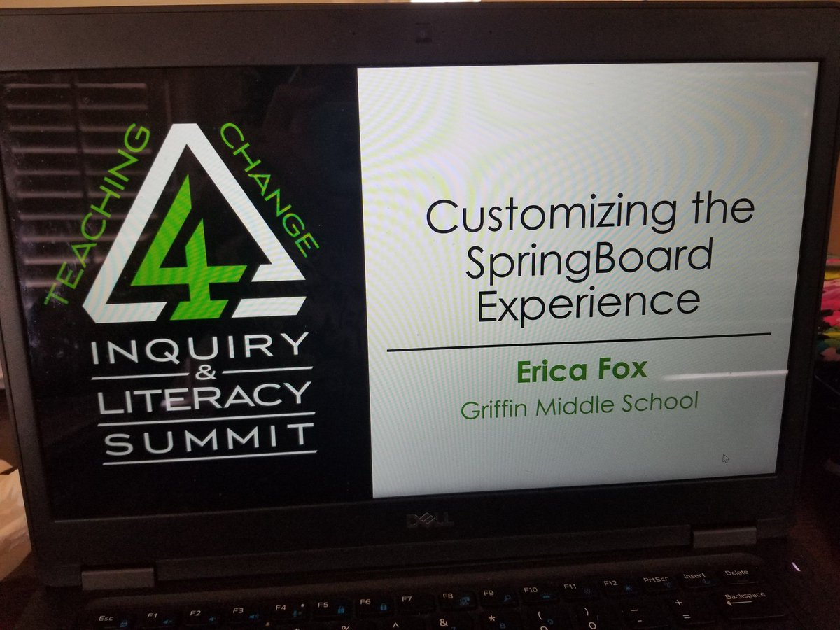 EricaFox_EdD's tweet photo. Fun morning collaborating with educators from Cobb and Dekalb as we learned how to make SpringBoard a meaningful experience that allows us to #Teach4Change. Join me at 12:30 for the pm session! @COBB_ELA #litinq20 https://t.co/7NHHmtR9DX