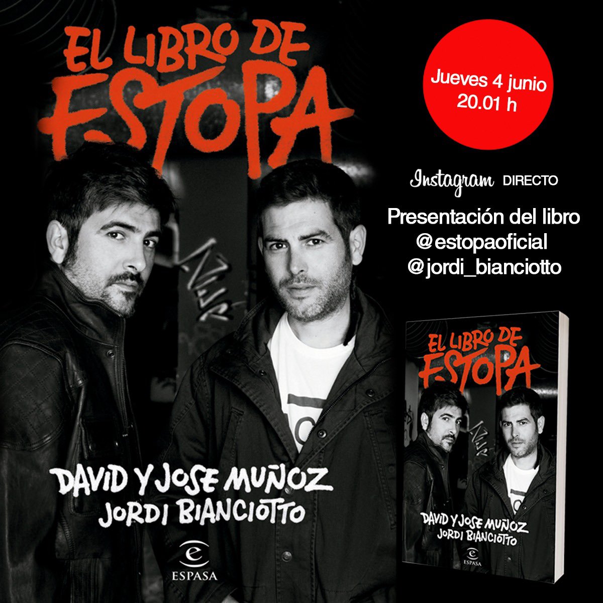 estopaoficial's tweet photo. Se hace saber ke a las 20:01 del día jueves 4 de junio estaremos con vosotr@s en IG .. ( otra vez 🤪) https://t.co/GrnZyilvY9