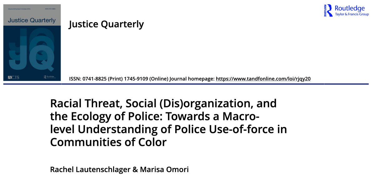 17/ "Incidence- and severity-of-force are both increasingly employed as tools to maintain the existing social order as the Black population increases."