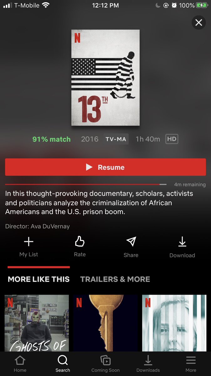 if you haven’t already watched this , I DEFINITELY recommend it !✊🏾🖤#BLM #13thnetflix #13th