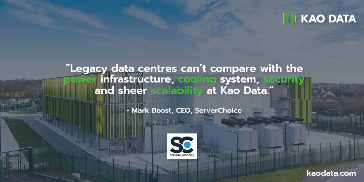Kao Data (@kaodatadc) on Twitter photo . <a href="/ServerChoice/">ServerChoice</a> CEO <a href="/markboost/">Mark Boost</a> selected <a href="/KaoDataDC/">Kao Data</a> as their #datacentre partner of choice because we're founded on an ethos of #innovation, which matches their aspirations.
Read more in this new case study at kaodata.com/resources/case…
#hyperscale #OCPReady . <a href="/ServerChoice/">ServerChoice</a> CEO <a href="/markboost/">Mark Boost</a> selected <a href="/KaoDataDC/">Kao Data</a> as their #datacentre partner of choice because we're founded on an ethos of #innovation, which matches their aspirations.
Read more in this new case study at kaodata.com/resources/case…
#hyperscale #OCPReady
