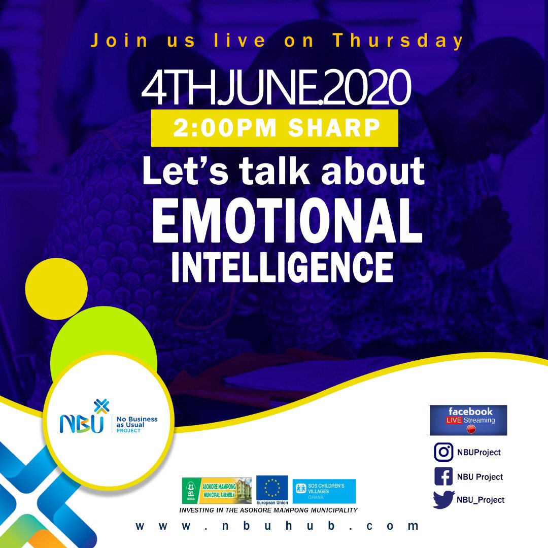 It’s another Thursday tomorrow and NBU Hub comes your way with our educative Facebook live session <a href="/2pm/">Two O'clock</a>

Let’s talk about Emotional Intelligence at the Workplace and ways we can develop these skills to make us successful in the world of work. 

See you tomorrow 😊
