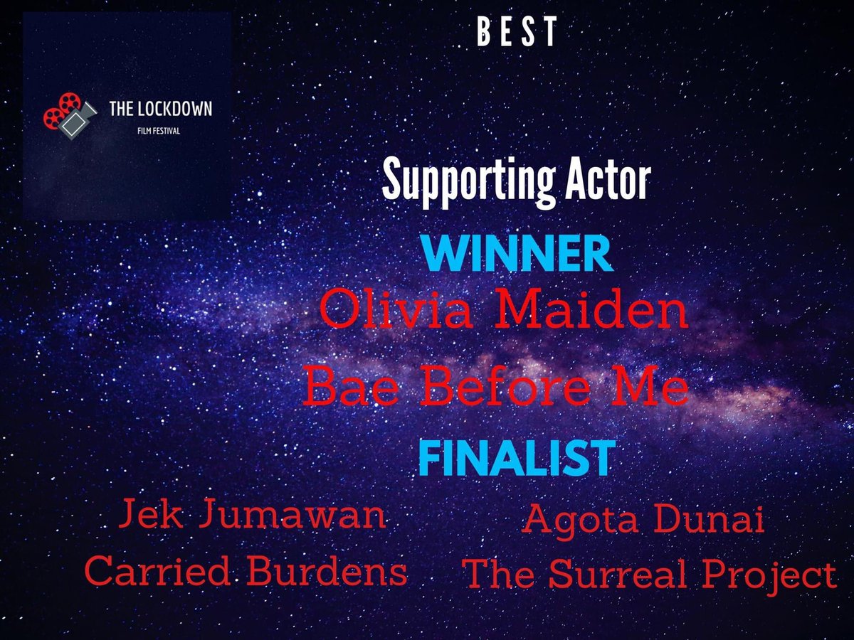 Wow! Super over the moon &amp; honoured to have picked up:
Best Child Actor (<a href="/TwinkleMacInnes/">Twinkle</a>)
Best Supporting Actor (<a href="/LiviMaiden/">Olivia Maiden</a>)
Best Director Finalist (<a href="/LiviMaiden/">Olivia Maiden</a>)
For two of our shorts #Spiralling &amp; #BeaBeforeMe at the Lockdown Film Festival! So grateful! Thank you🎬