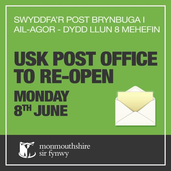 Spent a bit of time in Usk Hub today with <a href="/dickydrink/">Richard Drinkwater</a> making sure we’re all set for the MCC/Town Council Post Office re-opening from Monday. Also ended up taking delivery of a new bike shelter to encourage active travel post-lockdown. Good work from <a href="/LouG101/">Louise Greaves</a> getting that done.