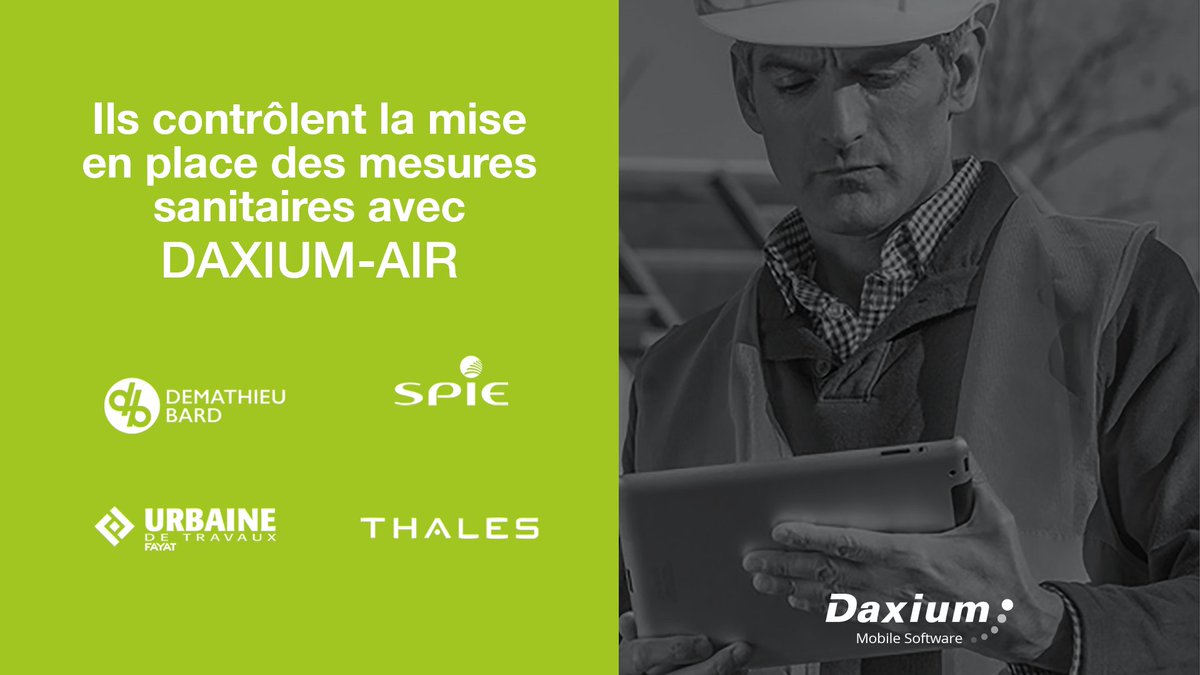L’#appli Daxium-Air est personnalisable !
Intégrez des fonctionnalités pour permettre le #contrôle des mesures sanitaires mises en place dans votre entreprise. Contactez-nous pour équiper vos collaborateurs terrain 👉 daxium.com/contact/ !

#reprise #déconfinement #hse #btp