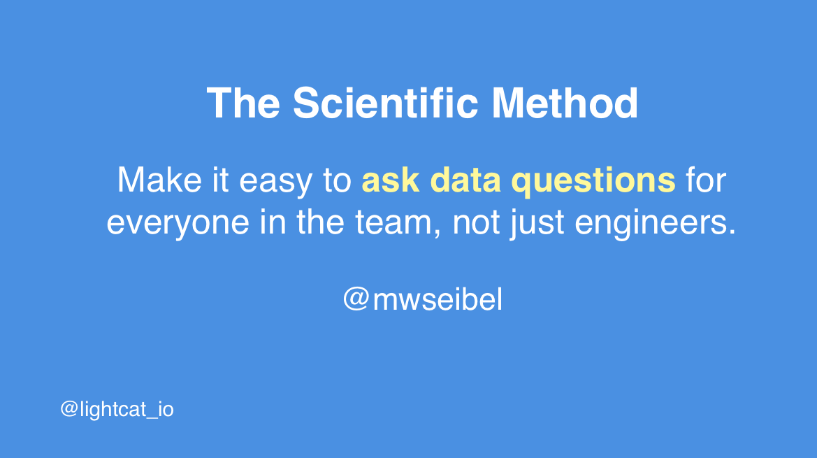 The scientific methods of #prodmgmt by <a href="/mwseibel/">Michael Seibel</a>. Top ideas: 
1) It requires having measurement (system) in place (before launch)
2) You must make it easy to ask data questions for *everyone* in team (super critical)

 buff.ly/3cqfdUp