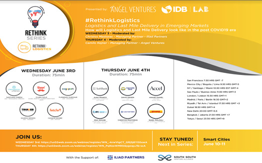 #RethinkSeries: Logística en mercados emergentes - Sesión de inicio - 4 de junio a las 9:30 a.m. (CST)

Registrar aquí:

us02web.zoom.us/webinar/regist…