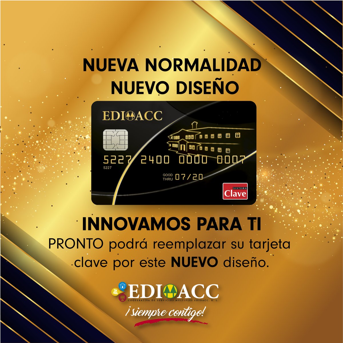 EDIOACC's tweet photo. PRONTO podrá reemplazar su tarjeta clave por este nuevo diseño. #Edioacc #SiempreContigo https://t.co/2P4l69zVfc