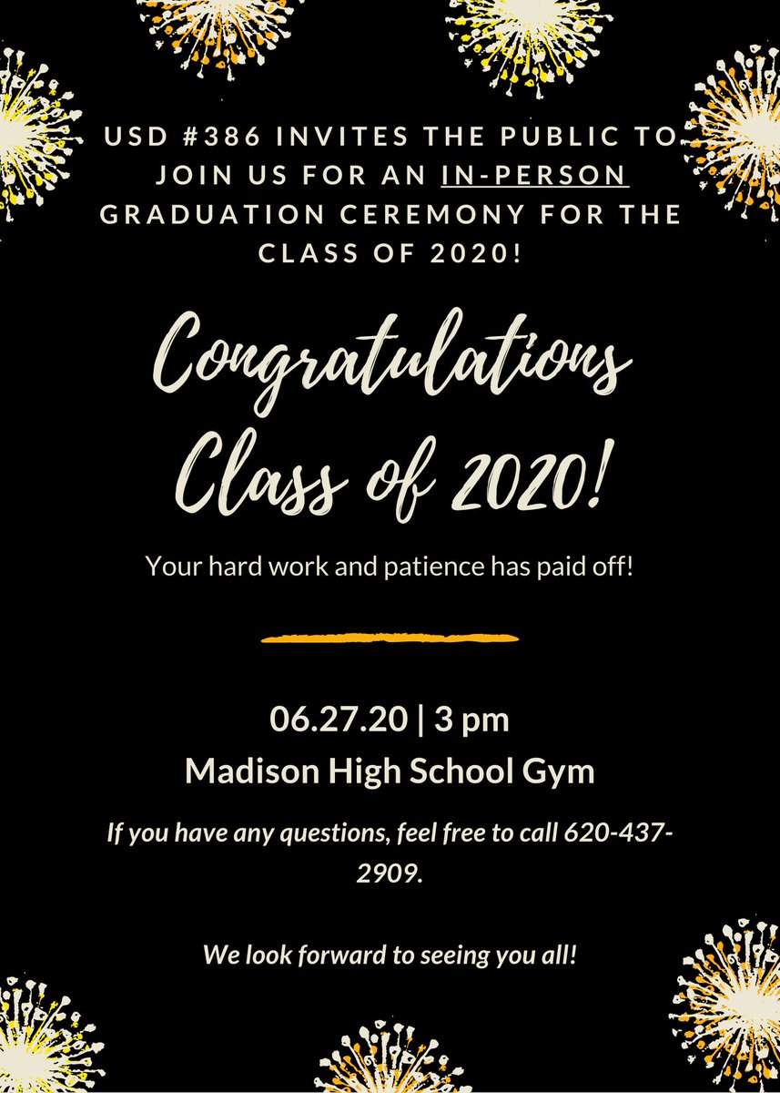 Please join us in celebrating the class of 2020’s achievements in person! #Bulldogpride #Bulldognation