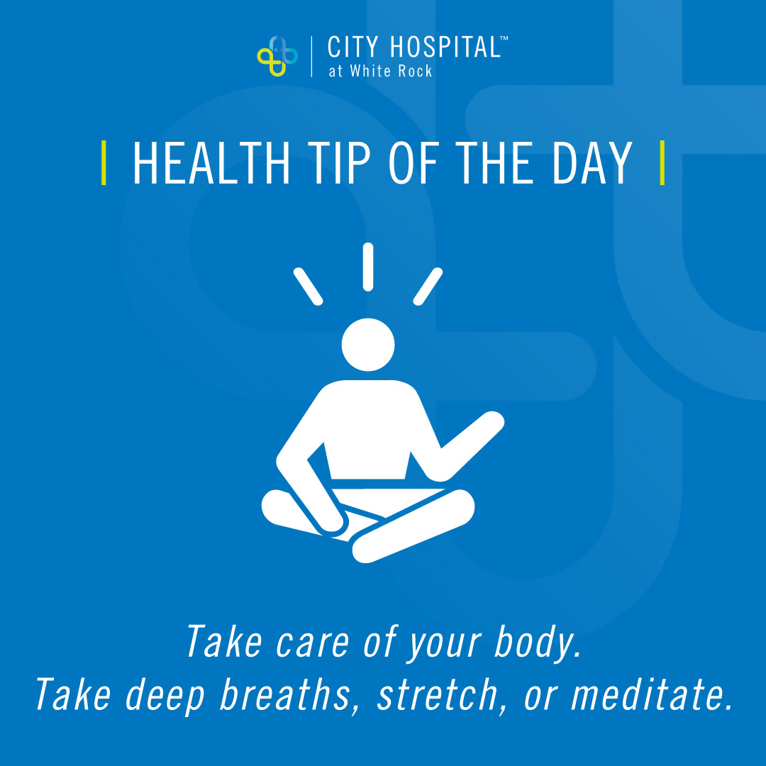 Lowering your stress levels improves your health. When you're under stress, inhale for a count of 10, hold it for a moment, &amp; then exhale for a count of 10. Stretch a few times a day to relieve tension. Meditation is also another great way to lower stress &amp; keep it away 🧘‍♀️