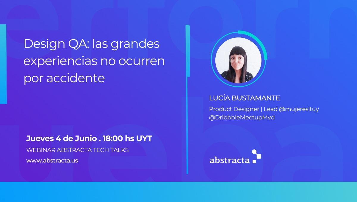 AbstractaLatam's tweet photo. #AbstractaTechTalks trae un nuevo #webinar junto a
@lubustaman, Product Designer en @NoblyPOS y Fundadora de @mujeresituy โ #DesignQA: las grandes experiencias no ocurren por accidente.
๐Registro โ https://t.co/66T9U0ki9L
๐ 04.06.20
๐ 17 h CL
#ServiceDesign #elearning #QA https://t.co/AjDxq3xBlZ