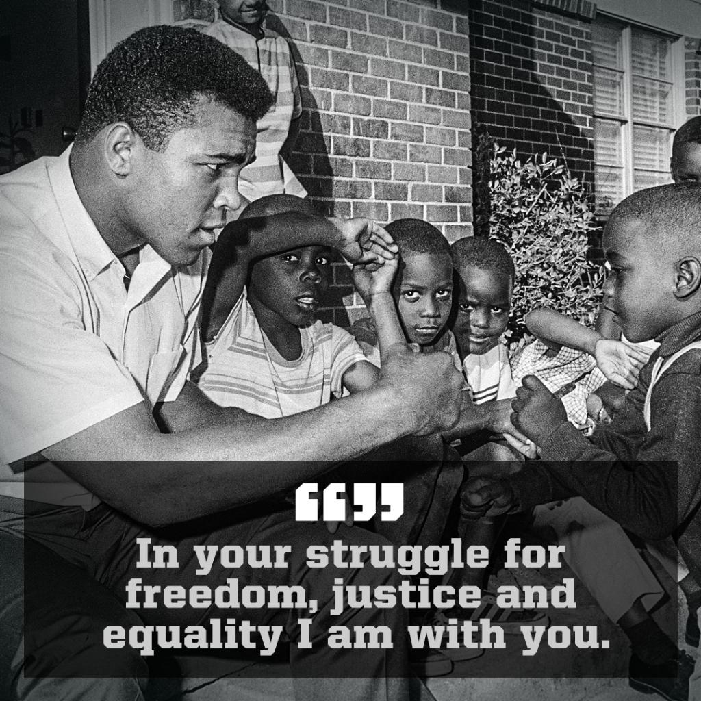 espn's tweet photo. We celebrate the life of Muhammad Ali, who passed away four years ago.

The words he lived by are still meaningful and relevant today 🐐 @ESPNRingside https://t.co/J1835UaPoQ