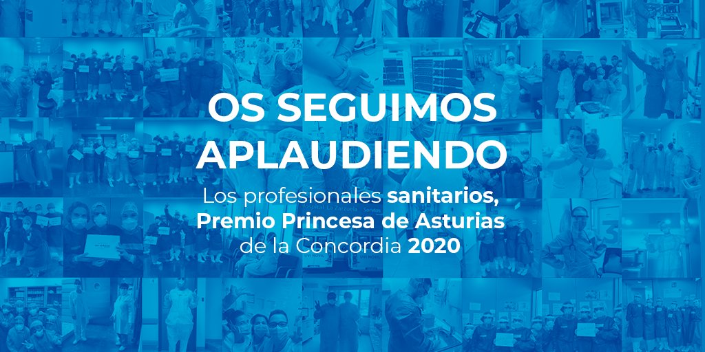 sanitas's tweet photo. Enhorabuena a todos los profesionales sanitarios por este Premio Princesa de Asturias a la Concordia 2020. Nos habéis dado un gran ejemplo de esfuerzo y valentía luchando contra este virus 👏 #GRACIAS #AplausoSanitarios #AplausoMayores https://t.co/GSFbXr7Avu