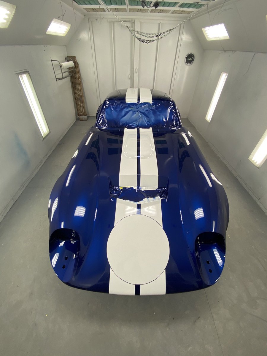 Redbear1's tweet image. My @FactoryFive Coupe, fresh out of the booth...reassembly begins after some curing, wet sanding and buffing! Pretty stoked! What do you think @Stu_Mundel?