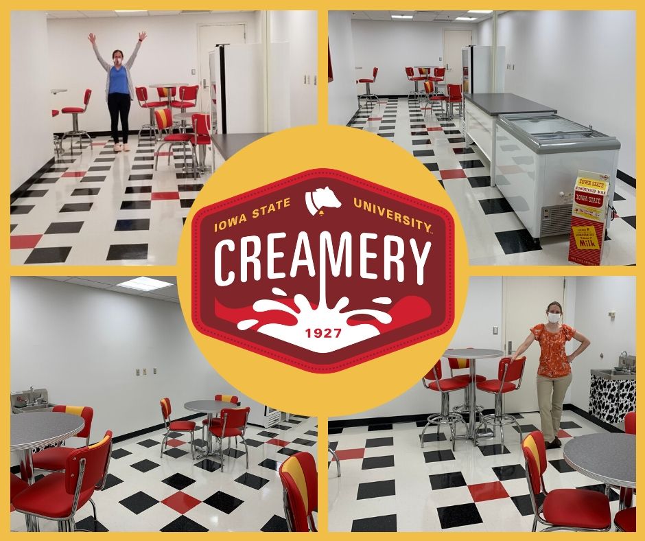 IAStateFSHN's tweet photo. The ISU Creamery in the Food Sciences building is taking shape! We can't wait to open and start serving our delicious ice cream in mouthwatering flavors like Campanile Kiss, Wintersgreen, Two Swans, Cardinal Tracks, and more! #isufshn #isucreamery #iowastate #icecream https://t.co/fFlQbVZMLo