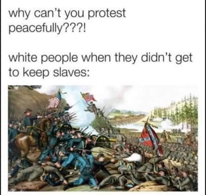 StephanieGladd4's tweet photo. Some of y'all didnt learn about the Civil War in the 7th grade & it shows..
#CivilWar2.0 #Protest #ProtestAmerica #PROTESTS2020
If only America learned its lesson..
#BlackLivesMatter https://t.co/KMVzQaj1Ii