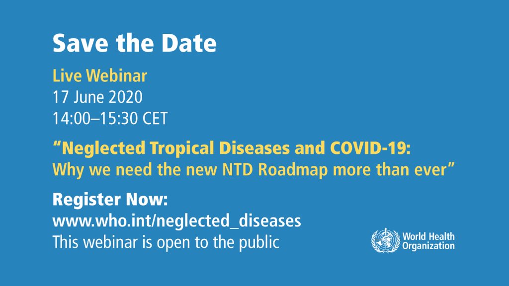 We need the new NTD roadmap, now more than ever. Register. Now. #BuildBackBetter #beatNTDs #Covid_19