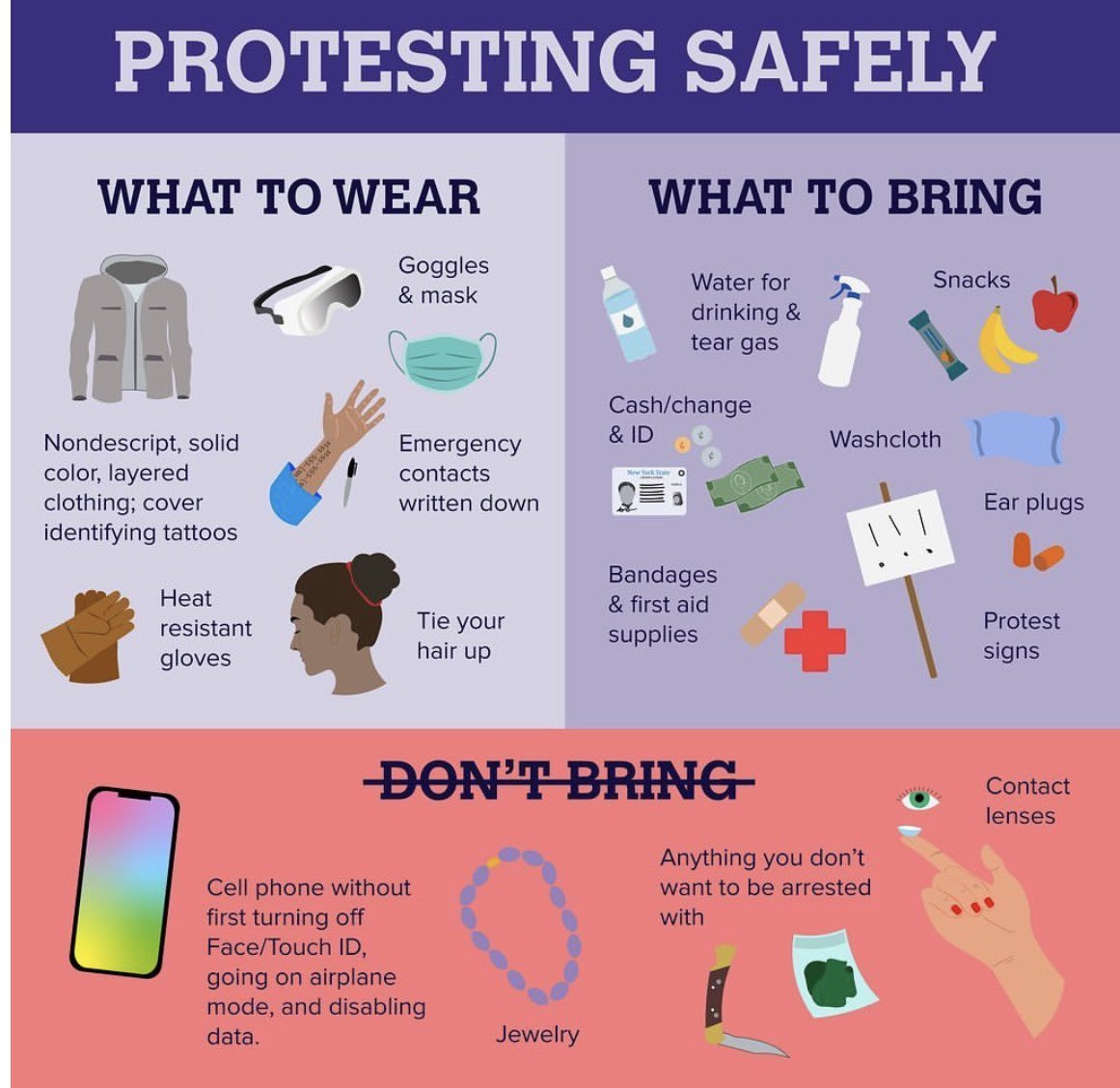 We want all of the protestors this Friday at 1pm in front of ESU! Please take some of these safety tips and feel free to start a thread of any tips you have from your experiences. Don’t forget to post with #blakchornetsmatter so we can follow you all!