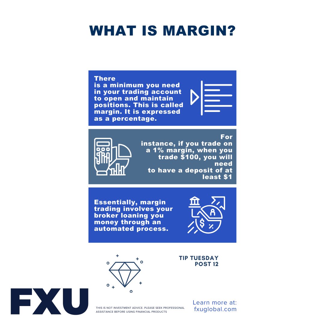 fxuglobal's tweet photo. We’ve got some knowledge for you. What is margin and how does it work?

#fxu #forexuniverse #tiptuesday #forextips #forex #learnforex #forexpro #forextrading https://t.co/NMIYPugSpE