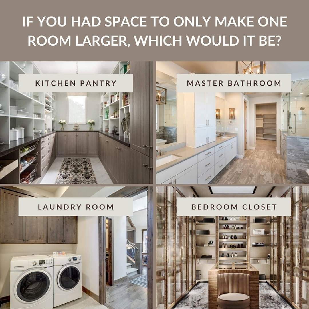 RedJacket_Group's tweet image. If you only had the budget to make one space in your home bigger, which one would you choose to upgrade?
.
#Remodel #Bigger #Upgarde #Home #House #Project #Houston #TX #Texas #realtor #RealEstate #HoustonRealEstate #houstonrealtor #laundryroom #Kitchen #Closet #masterbathroom