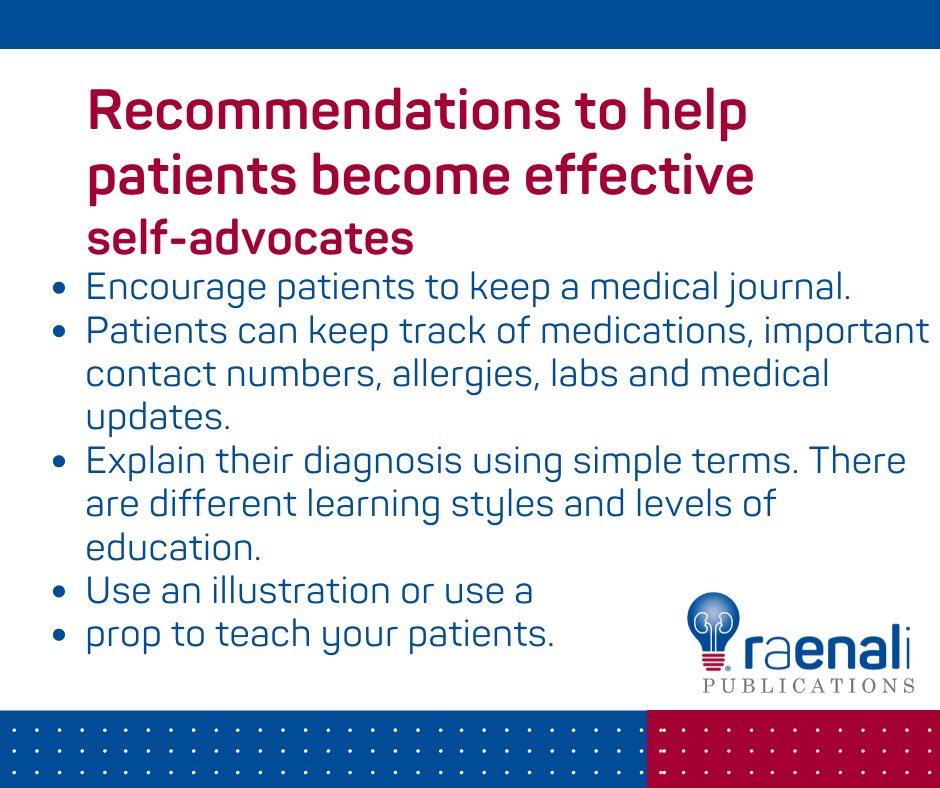 RaenaliPub's tweet photo. Healthcare pros should encourage patients to get involved in their healthcare. Getting involved will vary, some want 2 B invested in “everything”. others will be content with understanding the “big picture.” https://t.co/fI5d3wQ9Ye #patienteducation #advocate #patient #CKD https://t.co/Ufv9vbzFnp