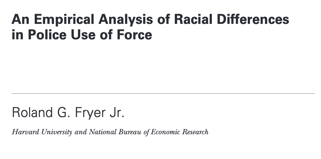 5/ "blacks and Hispanics are more than 50 percent more likely to experience some form of force in interactions with police."