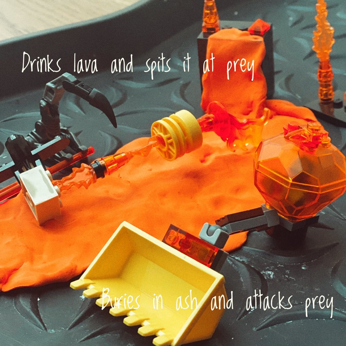 marc_bone's tweet photo. #nhmlego The 8 years olds idea for creatures occupying volcanic environments: https://t.co/pLjZh80rSm