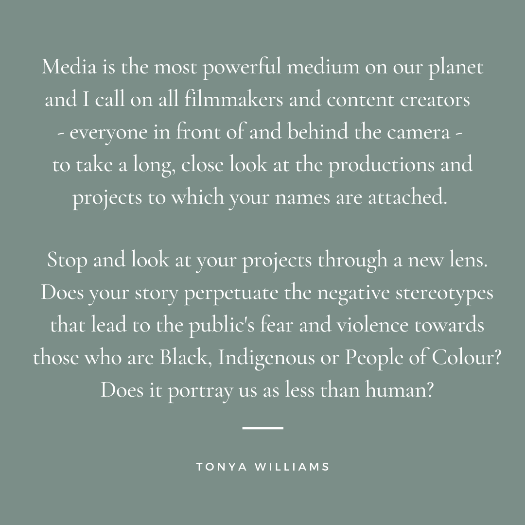 reelworldfilm's tweet photo. "Media is the most powerful medium on our planet and I call on all filmmakers and content creators - everyone in front of and behind the camera - to take a long, close look at the productions and projects to which your names are attached." - Tonya Williams https://t.co/2UaVJ6d2S0