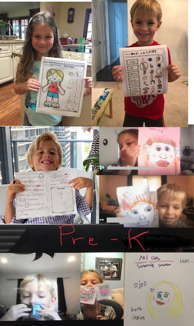 BocaPrep's tweet photo. During Spanish class, Pre-K students are learning parts of the body.

#StayStrongLions #VirtualLearning #StayHomeBocaPrep #StayPositive #IESunite https://t.co/dv2WTc6sYf