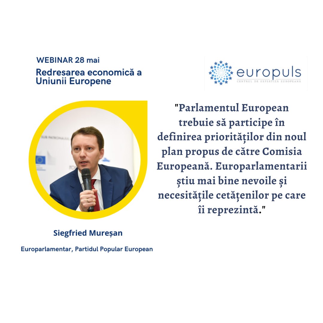 Europuls (@europuls) on Twitter photo 🇪🇺Noul Plan de redresare economică al UE și impactul acestuia pentru🇷🇴a fost discutat săptămâna trecută de <a href="/SMuresan/">Siegfried Muresan 🇷🇴🇪🇺</a> și <a href="/dragos_pislaru/">Dragoș Pîslaru</a> în primul webinar organizat pe această temă de <a href="/Europuls/">Europuls</a>! 📅 În curând urmează alte evenimente online! #EconomicPackage #NextGenerationEU 🇪🇺Noul Plan de redresare economică al UE și impactul acestuia pentru🇷🇴a fost discutat săptămâna trecută de <a href="/SMuresan/">Siegfried Muresan 🇷🇴🇪🇺</a> și <a href="/dragos_pislaru/">Dragoș Pîslaru</a> în primul webinar organizat pe această temă de <a href="/Europuls/">Europuls</a>! 📅 În curând urmează alte evenimente online! #EconomicPackage #NextGenerationEU