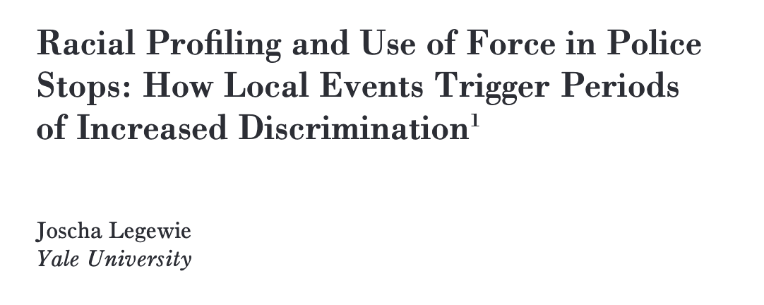 9/ "Incidents of extreme violence against police officers can lead to periods of substantially increased racial disparities in the use of police force."