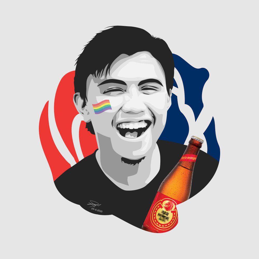 judahdelacruz's tweet photo. "Wherever you are, I hope you're celebrating #PrideMonth with a blast. Since I can't give you a bottle of beer to go with it, I'll have to settle for giving you one in this artwork instead."

It's been 2 years. I still miss you, @isaacsaguit. 💙🌹 - https://t.co/tpqCWUKv2Z https://t.co/rNVe2gxlgi