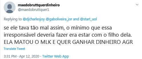gaboliveira_jor's tweet photo. A mãe do ex-jogador de CS #brutt abriu ação judicial de indenização por danos morais contra @danigalvaofps, (ex-)namorada do pro-player @KHTEX, por mensagens ofensivas supostamente publicadas pela moça no Twitter. Danielle teria criado a conta p/ fazer ataques à mãe. Ela nega 👇 https://t.co/eEdxMiIJ39
