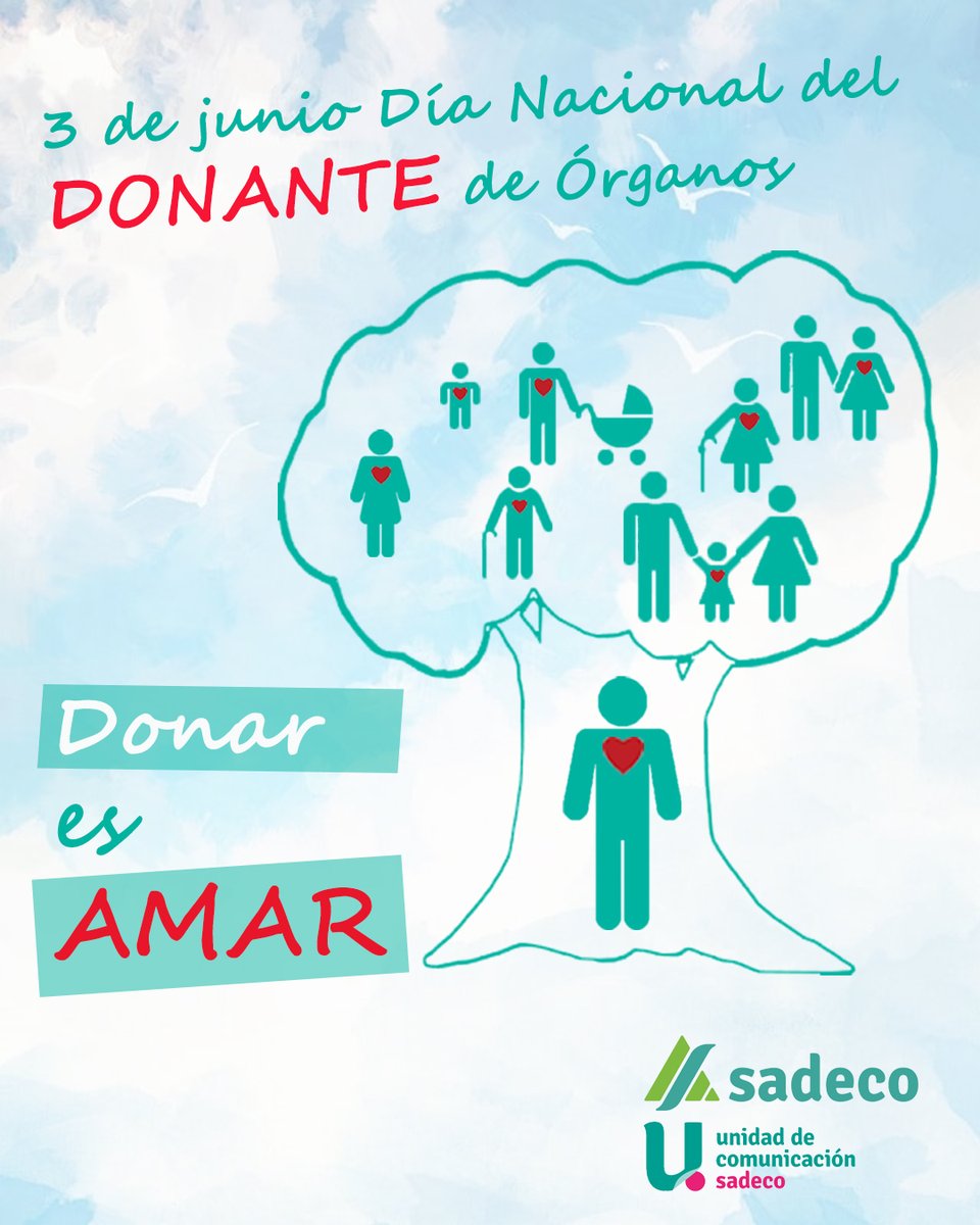 🚨 Hoy 3 de junio es el Día Nacional del Donante de Órganos, desde @sadecocordoba  queremos sumarnos a este día para colaborar en recordar la importancia de hacerse donante. Donar es Amar ❤️

#DonarEsAmar #donarsalvavidas #SemanaDonanteHURS #DiaNacionalDelDonante