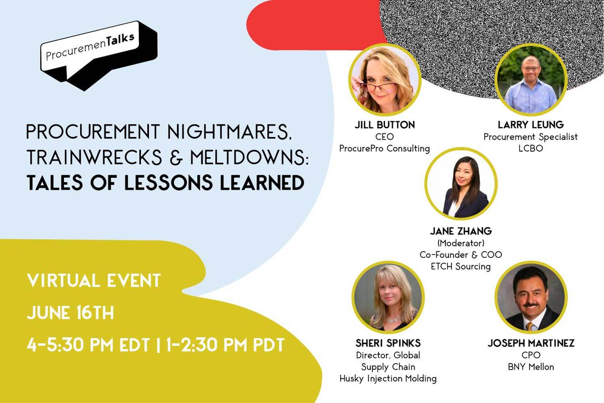Synertrade will be co-hosting another ProcuremenTalk on June 16th. if you haven't joined us before we'd love to have you! if you have join us again for more can't miss stories and lessons learned!

Register here: lnkd.in/eHPG_Dp