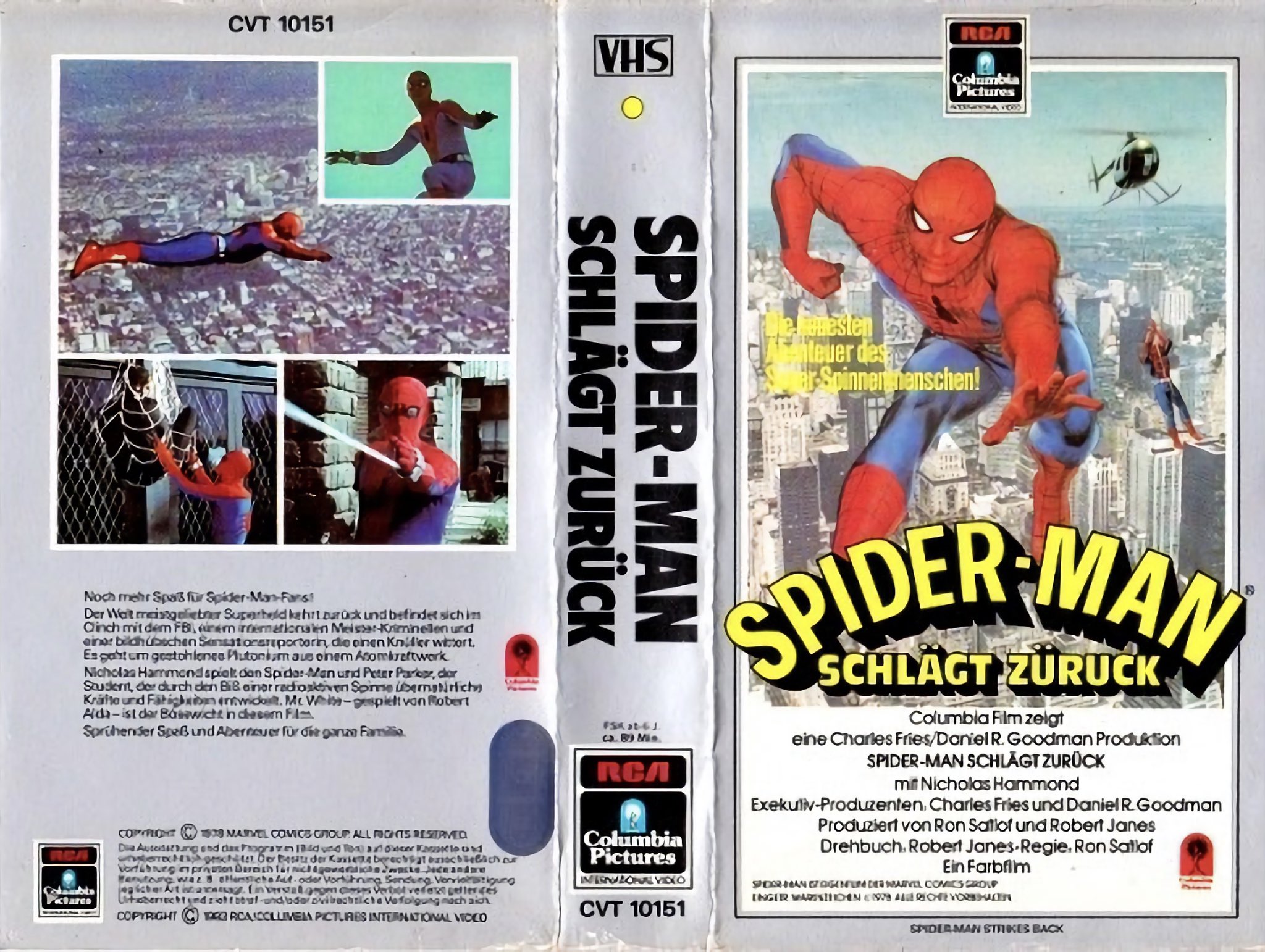 El Hombre Araña Ataca De Nuevo 1978 Spider-Man '77 on Twitter: "VHS cover for the German release of “Spider-Man  Strikes Back”. Interestingly, “Zurück” is misspelled on the front cover,  but spelt correctly on the side. https://t.co/lpryRmyzbx" / Twitter