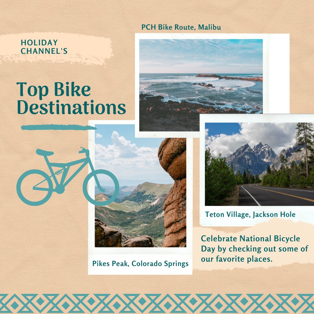 Pedal it out and enjoy some fresh air, and panoramic views on some of our favorite bike paths. #WorldBicycleDay