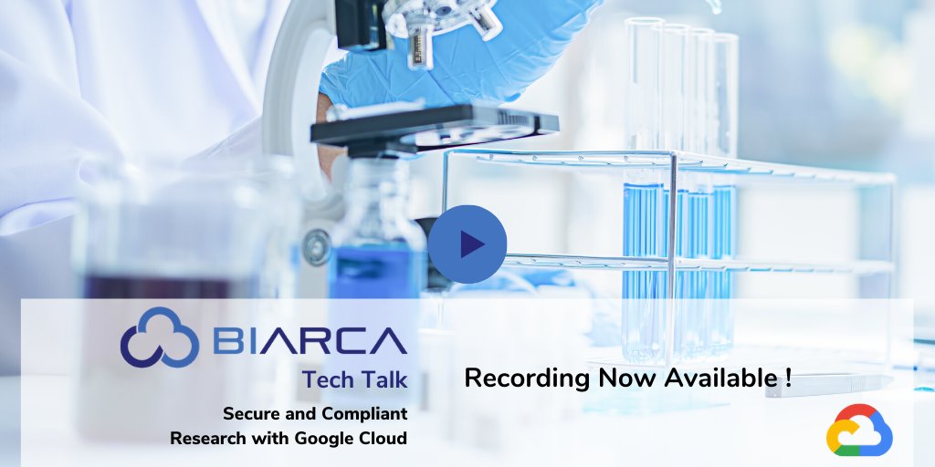 biarcaInc's tweet photo. Did you miss Biarca’s Tech Talk: Secure and Compliant Research with Google Cloud? Here’s the link: https://t.co/5TVjMNsGzY

#GoogleCloud, #Biarca, #GKE, #CloudMigration, #CloudSecurity, #HIPAA, #COVID19, #Weareinthistogether, #UniversityResearcher, #HealthcareResearch https://t.co/G52QaiZivt