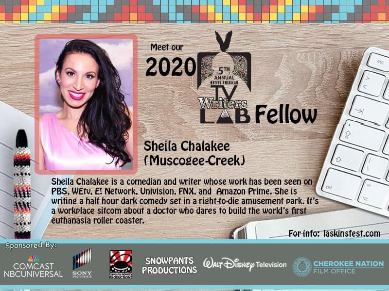 LASKINSFEST's tweet image. Meet our 5th annual NativeAmerican TV Writers Lab Fellow @sheilachalakee (MuscogeeCreek) a comedian and writer whose work has been seen on PBS, WEtv, E! Network, Univision, FNX, and most recently, Amazon Prime. In the lab, Sheila is writing a half hour dark comedy. #nativewriter