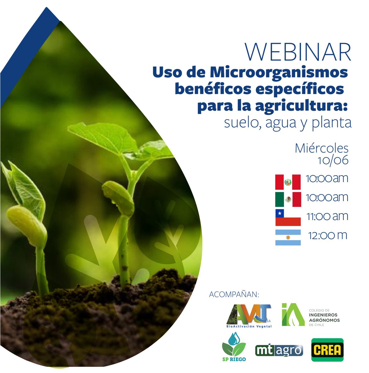 AgroKilimo's tweet image. #NuevoWebinar Veremos de la mano del especialista Microbiólogo, Pedro Castillo, claves para la agricultura en tiempos de crisis ambiental &quot;Uso de Microorganismos benéficos específicos para la agricultura: suelo, agua y planta&quot;.
👉Inscripción gratuita: bit.ly/Inscrip_Micro