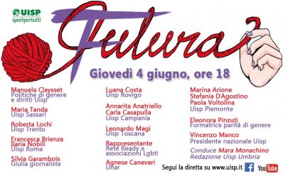 UispNazionale's tweet photo. Domani giovedì 4 giugno appuntamento con #Futura live promossa da #Uisp Nazionale sui temi dei diritti di genere
Sarà trasmessa su:
Sito web : https://t.co/UpQpboE1ke
Pagina Fb : https://t.co/W96bQUtCdW
Canale YouTube: https://t.co/jzEdX13bv4 https://t.co/5TUV8qFXXE