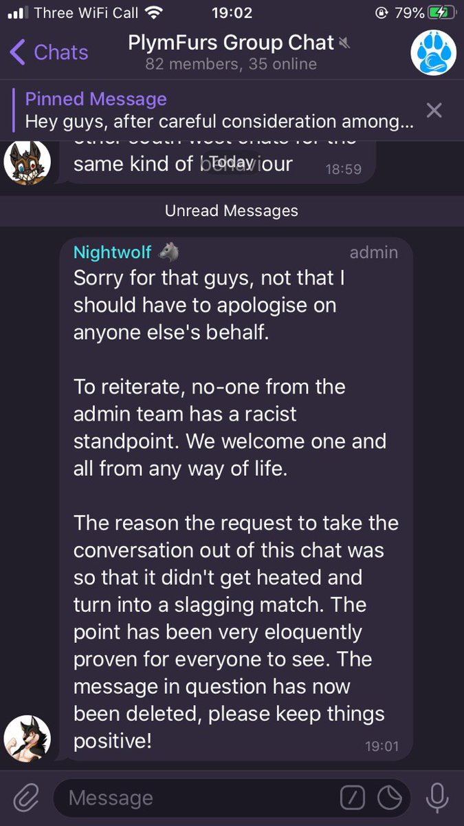 bytewavee's tweet image. Well, that means I'm now removed from all Southwest furry telegram groups.
If any of you can read this: fuck you.
Black lives matter and discussions NEED to happen NOW